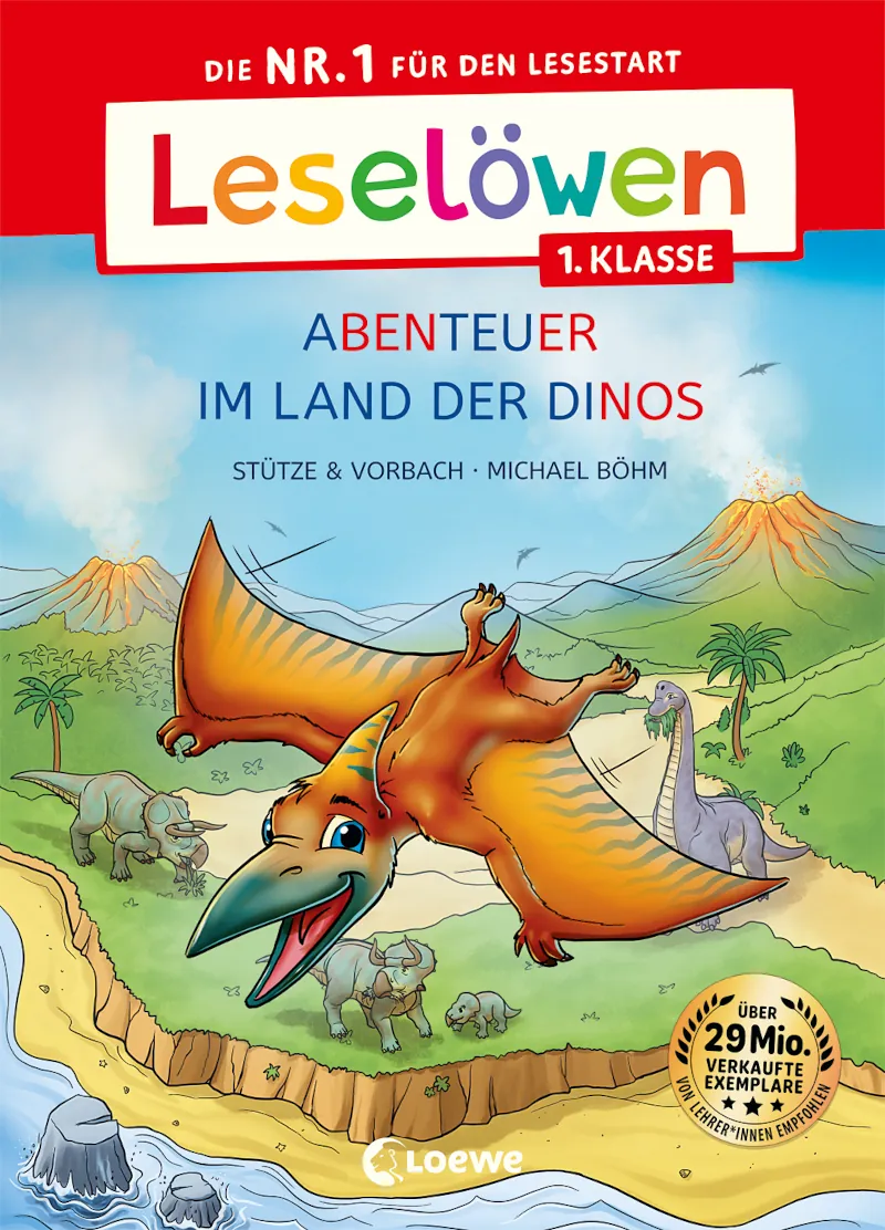 Leselöwen 1. Klasse - Abenteuer im Land der Dinos - Erstleser - Cover