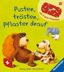 Pusten, trösten, Pflaster drauf! - Kinderbuch ab 2 Jahren - Interaktives Kinderbuch - Cover